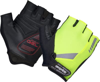 GripGrab - ProGel Padded Korte Vinger Zomer Fietshandschoenen Wielrenhandschoenen met Padding - Geel Hi-Vis - Unisex - Maat XS
