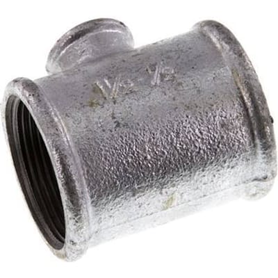 Rp 1 1/2'' x Rp 1/2'' Verzinkt Gietijzeren T-stuk 25 Bar