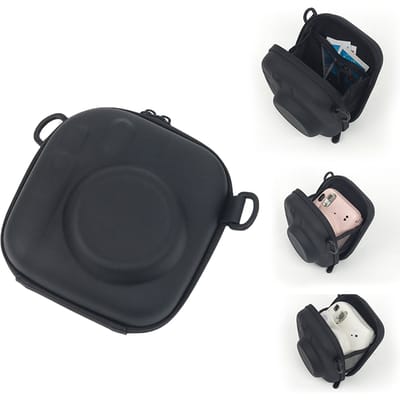 NONE Fujifilm Instax Mini 7+ 8/9/11/12/90 EVA Universele Hard Case Organizer Bag Waterdicht en valbestendig met schouderrieminsta Lichtgrijs