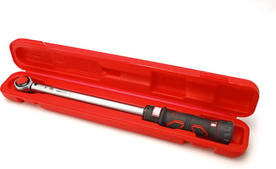 AOK 1/2 inch momentsleutel 40-200 Nm, 120 tands, doordruk vierkant, analoog, incl. opbergkoffer