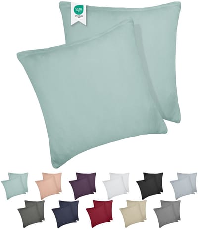 Barbons kussensloop 80x80 set van 2 - Jersey 165 g/m² kussenhoes - 100% Katoen - groen