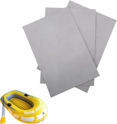 3 Stuks PVC Reparatie Patches voor Opblaasbare Boten en Kayaks - Onderhoudsset voor Opblaasbare Vaartuigen (Grijs-Wit)