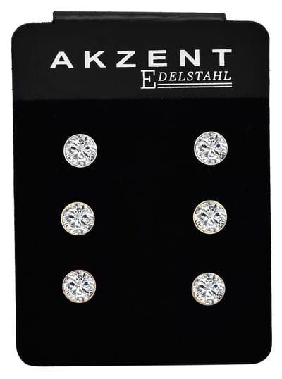 AKZENT Accent dames oorbel Aceel Akzent oorbellen van roestvrij staal met similisteen in een set van 3,