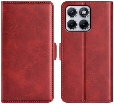 MobyDefend Hoesje - Geschikt voor Motorola Edge 70 Fusion - Luxe Wallet Book Case (Sluiting Zijkant) - Rood