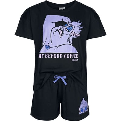 Arielle, die Meerjungfrau - Disney Pyjama - Ursula - Me Before Coffee - S tot XXL - voor Vrouwen - zwart