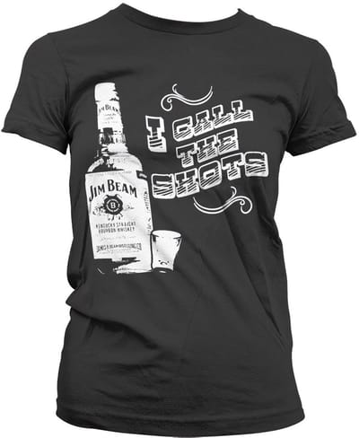 Dames Fun Tshirt -S- I Call The Shots Zwart