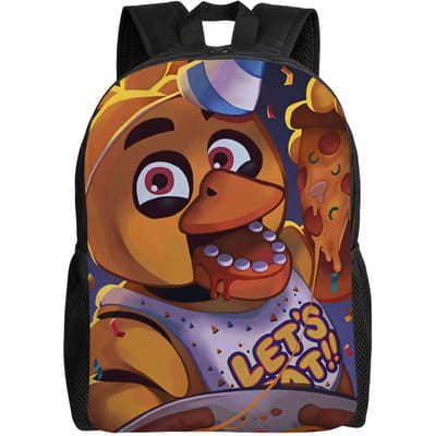 FNAF Horror Game Rugzak Dames Heren Ademende Rugzakken Polyester Kawaii Middelbare School Tassen Reizen Kleurrijke Rugzak (as the picture,as picture)
