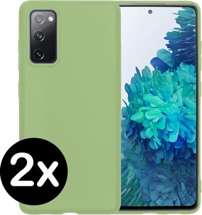 Hoesje - 2 Stuks - Geschikt voor Samsung Galaxy S20 FE - Sterk & Shockproof - Telefoonhoes - Back Cover - Case Siliconen - Telefoon Hoes - Groen