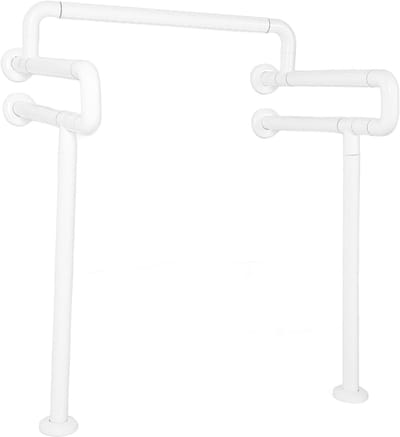 Toiletbeugel Dubbele U-vorm - Veiligheidsbeugel Toilet - Veilig Toiletgebruik - Ergonomisch Antislip Ontwerp - 70L x 20B cm - Wit