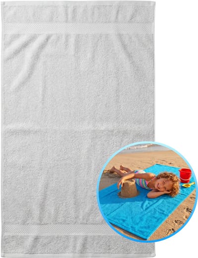 Funnies Kinderstrandlaken 70x140cm Grijs - Strandlaken Voor Kinderen - 100% Katoen