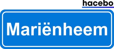 Hacebo - Plaatsnaam Sticker - 29x10 CM - Mariënheem sticker - Verkeersborden sticker - grappige cadeaus - Mariënheem