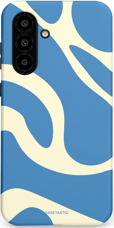 Casetastic hoesje geschikt voor Samsung Galaxy A36 / Samsung Galaxy A56 - Dubbellaagse bescherming - Lichtblauwe water vlekken - Fashion Case - Lavendel Crème Lichtblauw