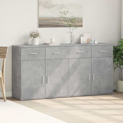 vidaXL - Dressoirs - 2 - st - 79x38x80 - cm - bewerkt - hout - betongrijs