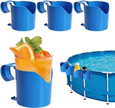 Bekerhouders voor zwembad - 4 stuks kunststof drinkhouders voor zwembadrand, zwembadaccessoires voor dranken en kleine voorwerpen