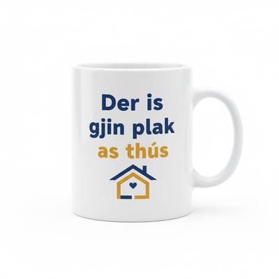 Er Is Geen Plek Als Thuis Mok – Gezellige Tekst met Huis Icoon Koffiemok – 330 ml Keramische Mok