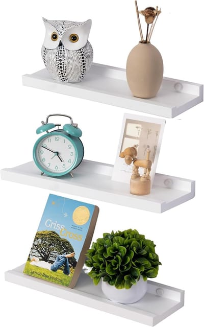 Famanu – Kinderkamer wandplank set van 3 - 40 cm - zwevende planken - wit - modern design - slaapkamer - studie - keuken