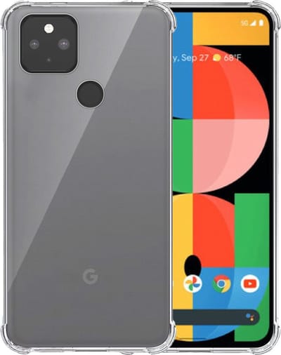 Telefoonhoesje Geschikt voor Google Pixel 5A Transparant - Shockproof TPU Siliconen Case met Stootrand Doorzichtig - Smartphonica geschikt voor Google Pixel 5A