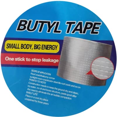 1 Rouleau Ruban Butyle Imperméable Ruban Aluminium Étanchéité Ruban Mastic Matériau de Calfeutrage pour 10cmX5mX0.8mm