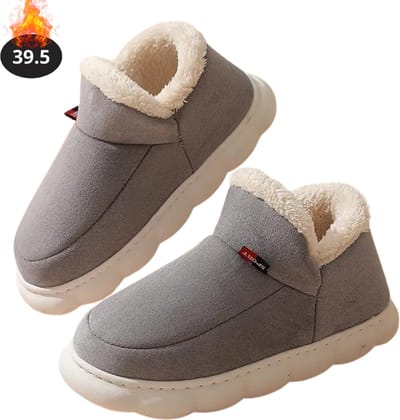 Nivard Warme Pantoffels - Sloffen - Slippers - Dames - Heren - Pluche - Maat 39.5 - Grijs