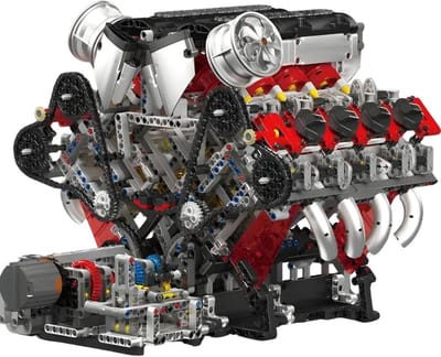 Mould King 10130 F488 Ferrari speed engine XL mega bouwset | F1 Racing champions icons modelbouw | Classic creator speelgoed ideas voor expert volwassenen & kinderen | Accu motor niet geschikt voor Lego technic | Bouwdoos met 2718 bloks