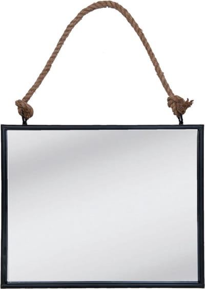Clayre & Eef Spiegel 50x40 cm Zwart MDF