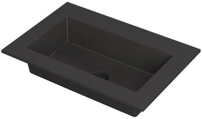 INK Kraft Wastafel Enkele Bak Zonder Kraangat - 700x450x10 mm - Quartz Zwart