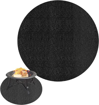 Ondergrondse grillmat van 24 inch, vlamdichte BBQ-bescherming voor houtkachel, beschermt gras en terras tegen vonken, hitte-isolatie voor buiten, camping en tuin