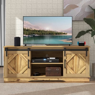 TV-Meubel - 150 x 40 x 60 cm - Lowboard met Schuifdeuren en Verstelbare Planken - MDF - Vintage Bruin