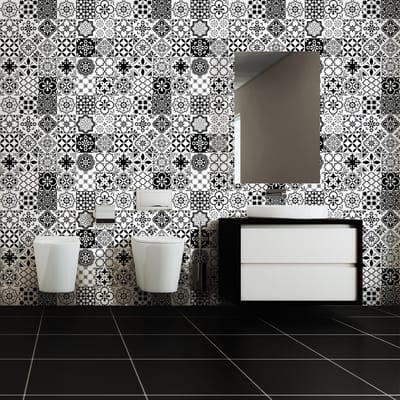 Zelfklevende tegelmuurstickers voor keuken en badkamer - 60 Azulejos Luis cementtegelstickers - 60 stickers 20x20cm