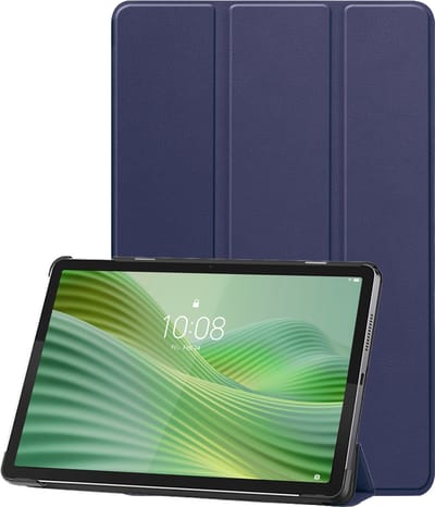 Hoesje Geschikt voor Lenovo Tab 10.1 inch - Dun & Stevig - Trifold Bookcase - Hard Cover - Hardcover Book Case - Tablet Hoes - Donkerblauw