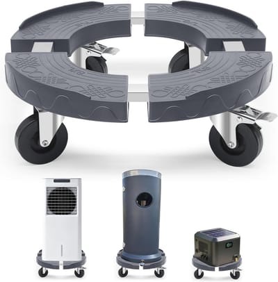 Verstelbare Plantroller met Rem - 220 kg Draagvermogen voor Binnen en Buiten - 38-48 cm Rond