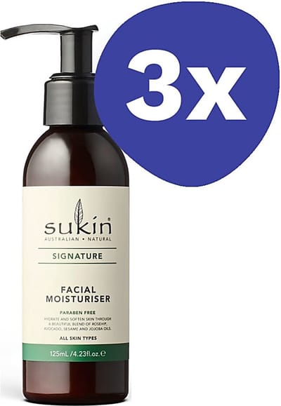 Sukin Facial Moisturiser (Pump) (3x 125ml)