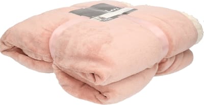 Unique Living | lars coral fleece/suede plaid 150x200cm old pink