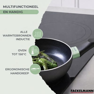 Set keramische antiaanbakpan 16 cm en 6 Fackelmann Brandao keukengerei