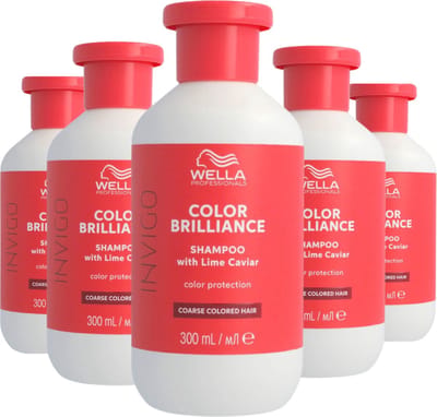 Wella Invigo Color Brilliance Shampoo Gekleurd & Dik Haar 300ml - 5 Stuks - Voordeelverpakking