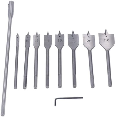 Dailygoods - Dailygoody - Houtboor Set - 10-delige Houtboor Set - Multi-size Spade Bits - Voor Houtbewerking - Ideaal voor Klussen - Houtbewerking - Geschikt voor