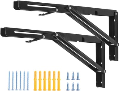Opvouwbare Metalen Plankbeugels - Wandmontage - Max 150kg - 2 Stuks