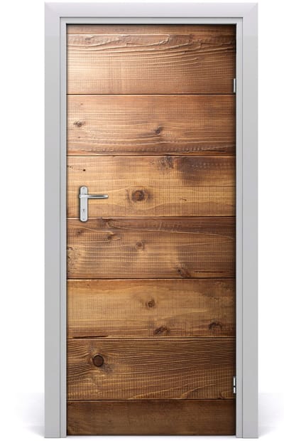 Tulup Deursticker - Houten Vloer Deurposter - 85 cm x 205 cm - Bruin Deursticker - Moderne Deur Sticker - Deursticker voor de Slaapkamer - Deur plakfolie