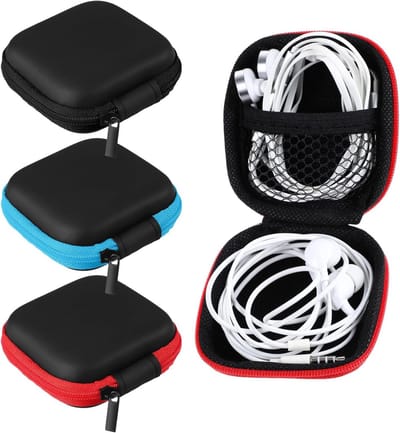 3-Pack Mini Hoofdtelefoon Tas - Beschermende Opbergtas voor In-Ear Oordopjes, Bluetooth Accessoires en SD Kaarten