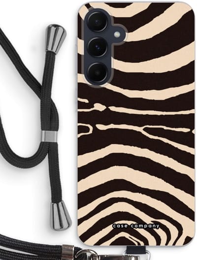 Case Company® - Hoesje met koord geschikt voor Samsung Galaxy A55 hoesje met Koord - Arizona Zebra - Telefoonhoesje met Zwart Koord - Bescherming aan alle Kanten en Over de Schermrand