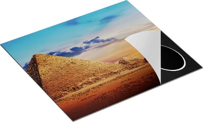 Chefcare Inductie Beschermer Egyptische Piramides in de Woestijn - 60x50 cm - Afdekplaat Inductie - Kookplaat Beschermer - Inductie Mat