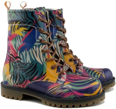 Goby Tropical Leaves Dames Laarzen – Handmade – Vegan Leer – Maat 36