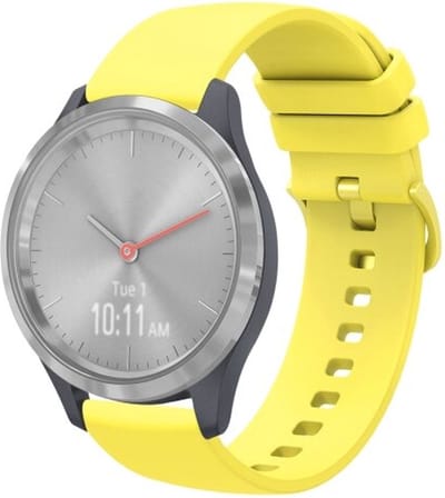 By Qubix - geschikt voor Huawei Watch GT 4 / GT 5 (41mm) & GT 5 Pro (42mm) - Soft siliconen bandje - Geel