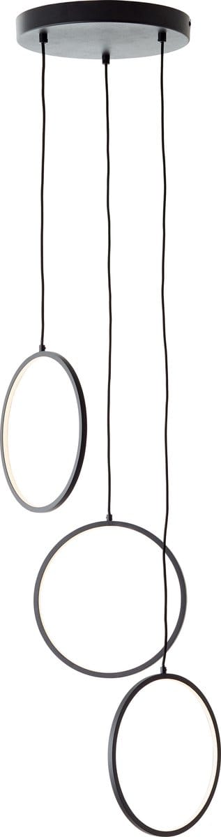 Brilliant Chaumont LED hanglamp 3-vlammig zwart aluminium 3-standen dimmer Dimbaar - 3 standen Geïntegreerde 24W LED (lichtstroom: 31