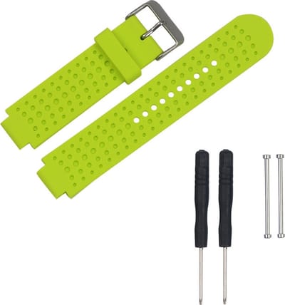 Siliconen bandje - geschikt voor Garmin Forerunner 220 / 230 / 235 / 620 / 630 / 735XT / Approach S20 / S5 / S6 - limoengroen