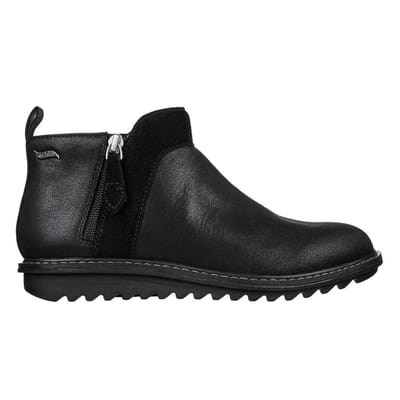 Skechers Suède enkellaarsjes voor dames met steun voor de voetboog (Zwart)