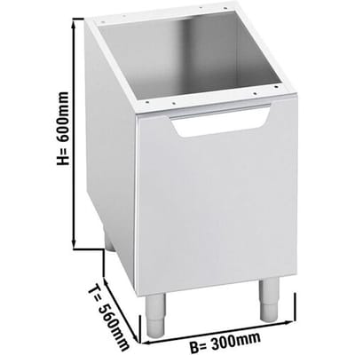 GGM Gastro Unterbau - 300mm - 1 Tür - Anschlag Rechts Zilver