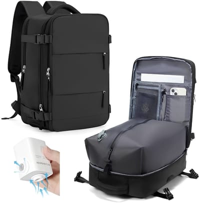 SP® Vacuümrugzak - Casual Rugzak voor Dames - Waterdichte Laptoprugzak - Zwart - 20cm x 30cm x 20cm