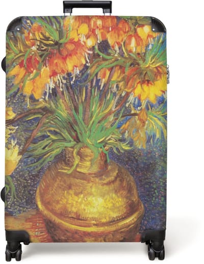 NoBoringSuitcases.com® - Koffer groot - Reiskoffer lichtgewicht - Keizerlijke kronen in een koperen vaas - Vincent van Gogh - Rolkoffer met 4 wielen - Grote trolley XL - 98 liter bagage