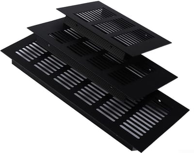 Dailygoods- Ventilatiehoes Zwart - Aluminium - Ventilatierooster - Afzuigventiel - Schoepenrooster - 150 x 250 mm - Corrosiebestendig